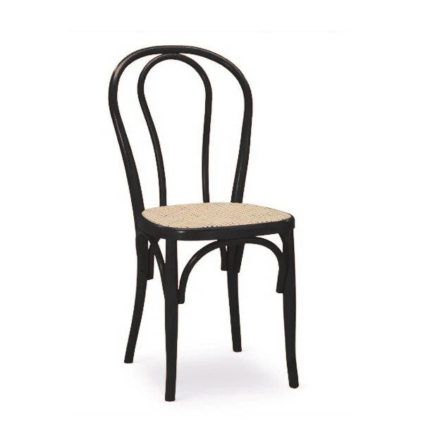 Modello: Vienna - Thonet con seduta impagliata Colore: nero Materiale: legno