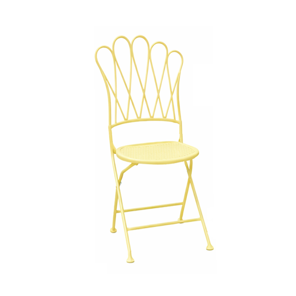 sedia pineapple in ferro, colore giallo