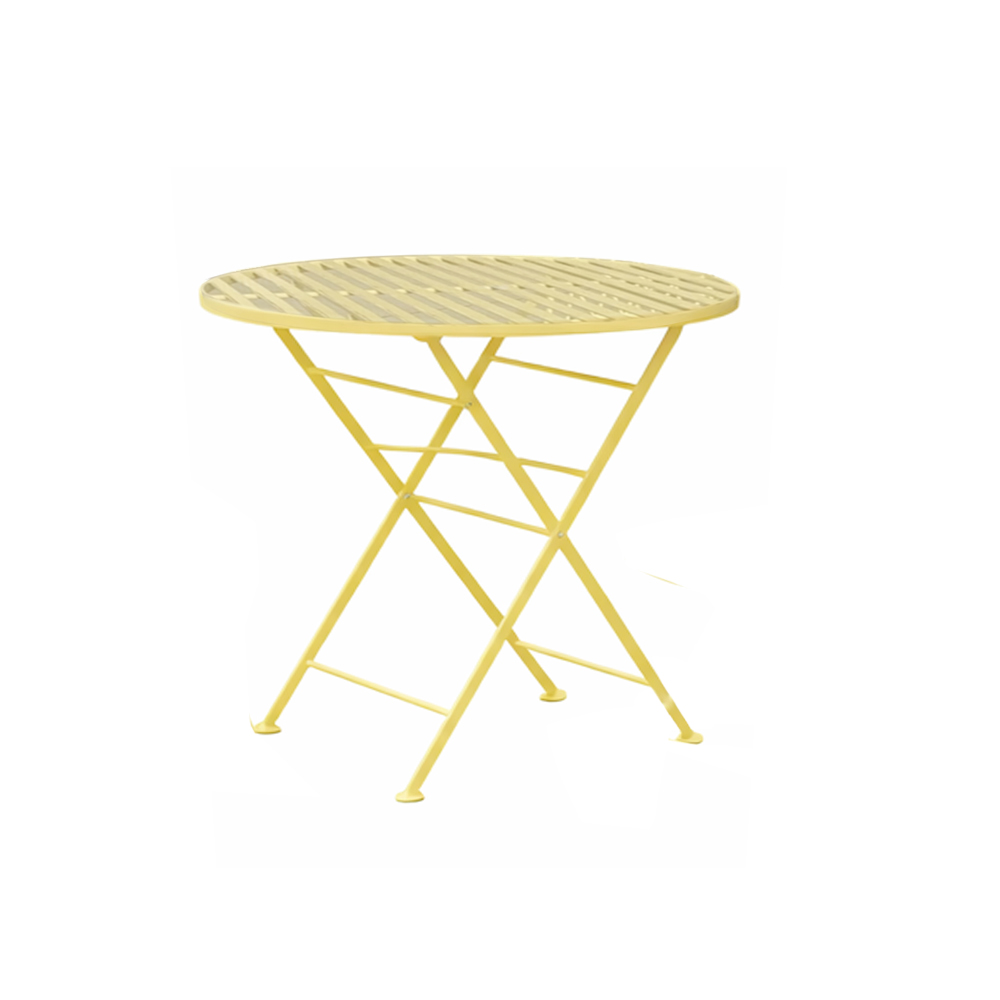 Tavolo Pineapple Colore: giallo pallido effetto anticato Materiale: Ferro Pieghevole