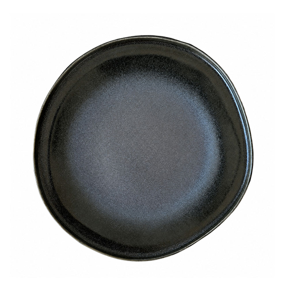 Piatto piano Ubuntu Stone Nosse Ceramics 27 cm color antracite a noleggio