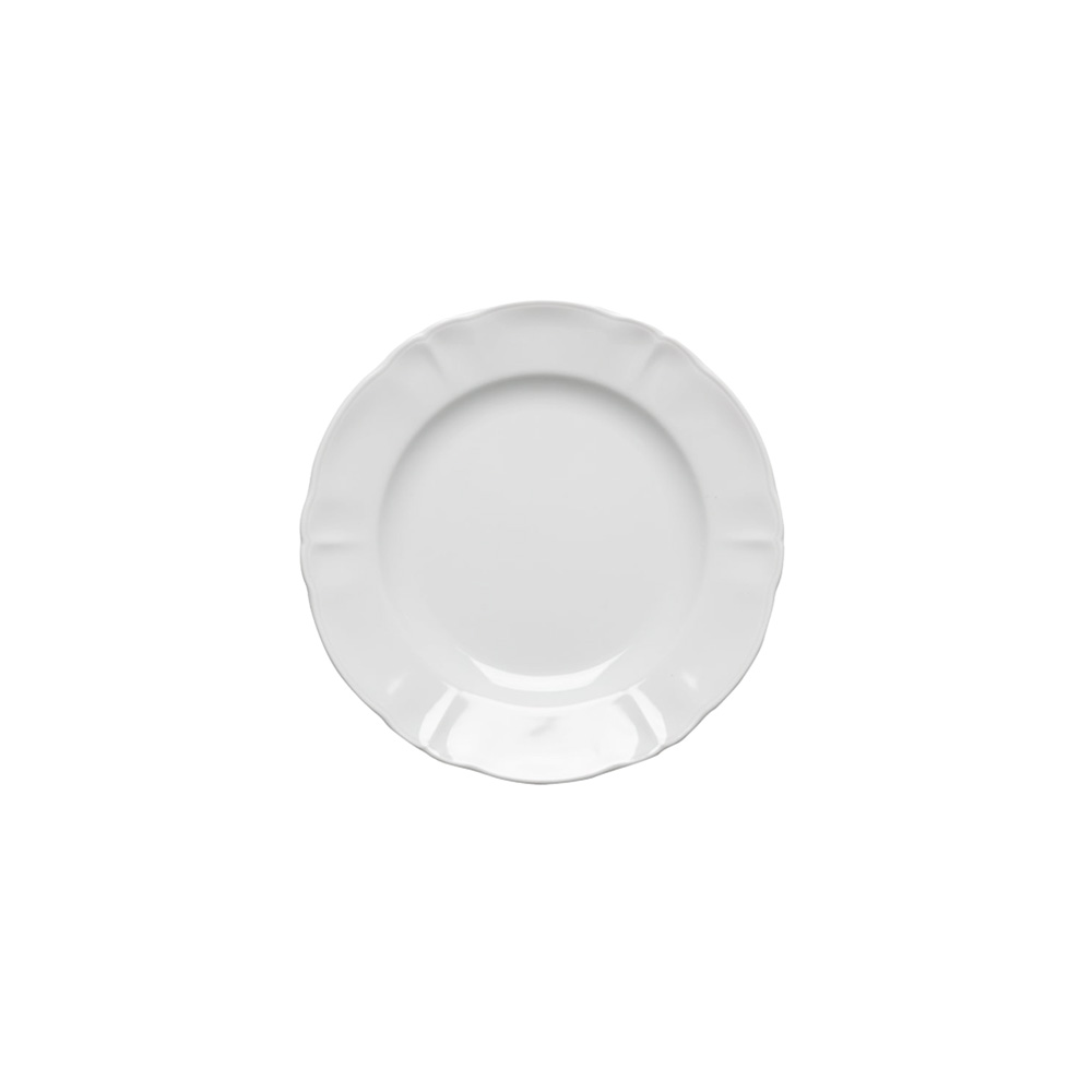 Disponibile per il noleggio Piatto Pane bianco dal bordo smerlato in porcellana | diam 16,5 cm