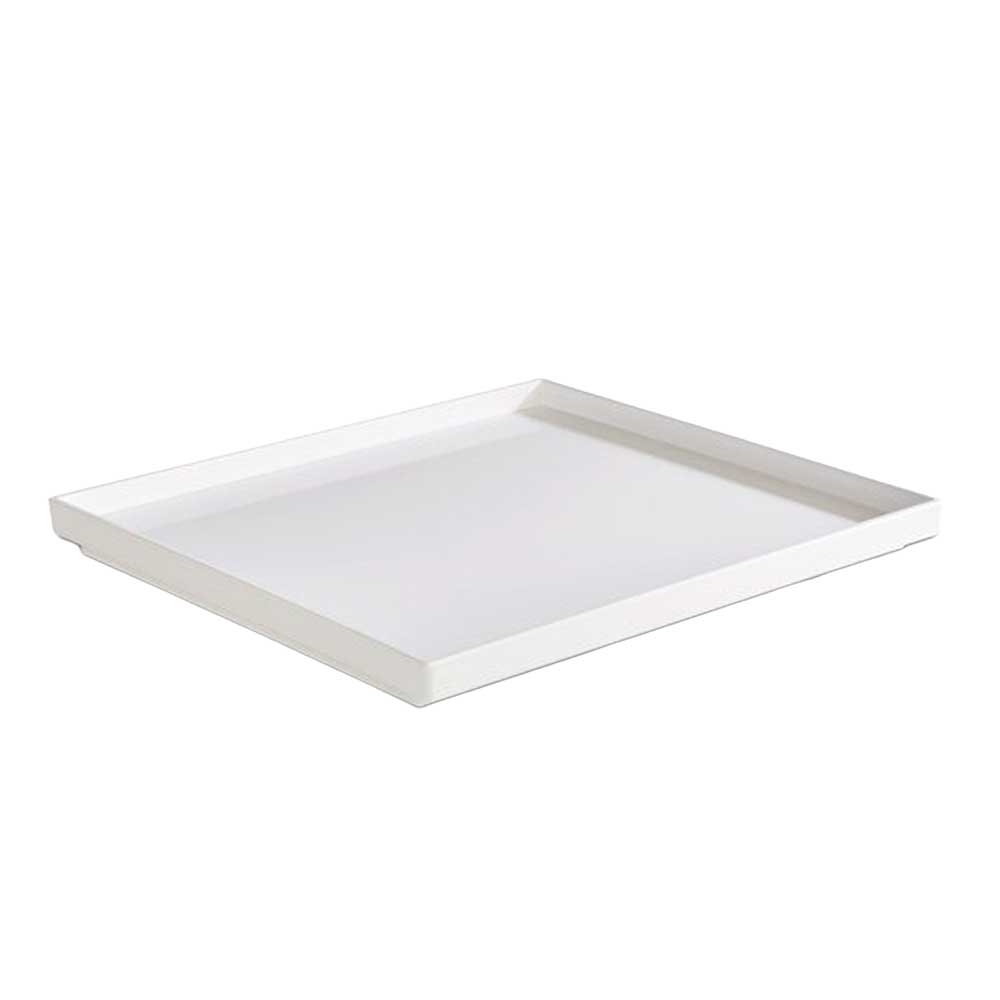 Vassoio 32,5 × 26,5 cm in melamina bianca per buffet ed eventi
